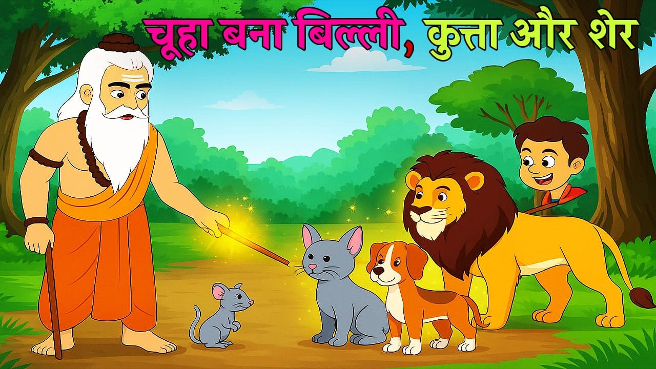 Chooha bana billi , kutta aur sher